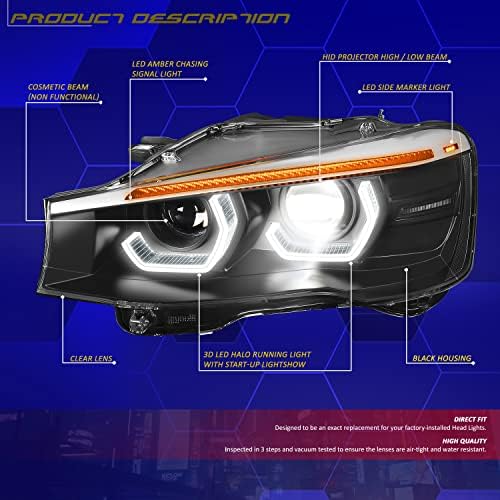 Pares do sinal de giro sequencial do par de automóveis de DNA LED FELHORES COMPATÍVEIS COM 15-17 BMW X3 / 15-18 X4, Black