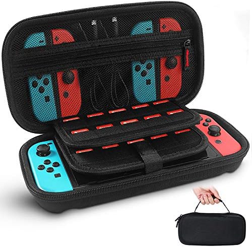 Epuly carregando estojo Nintendo, casca dura protetora para nintendo switch de transporte com 20 slots de cartas de jogo