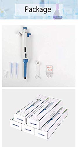 Conjunto de kits de partida de micropipeta completa 5 pipetas com suporte de pipeta (0,1-2,5μl, 0,5-10μl, 10-100μl, 100-1000μl,