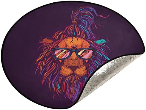 Jiuchuan Árvore de Natal Tapete Tapete Imper impermeável Os óculos de leão do hipstê de leão 28,3 polegadas Protetor de chalé