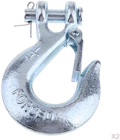 Ｋｌｋｃｍｓ 2pcs 1/4 de polegada Clevis Hook com segurança de serviço pesado aço inoxidável reboque gancho de cabine gancho de cabine