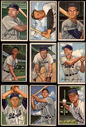 1952 Bowman Detroit Tigers perto da equipe set Detroit Tigers GD+ Tigers