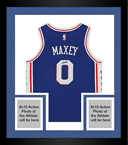 Emoldurado Tyrese Maxey Philadelphia 76ers Autographed Blue Icon Nike Swingman Jersey - Jerseys autografadas da NBA