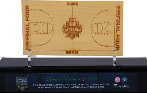 Notre Dame Fighting Irish 9,5 x 6,5 2018 campeões nacionais de basquete feminino da NCAA sublimada vitrine com o tribunal usado