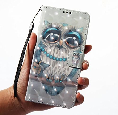 Cotdinforca Samsung Note 8 Case, Galaxy Note 8 Caso da carteira Premium PU CHEAL CATER 3D EFEITO PINTADO PINTADO DE PERSIDADE COBERTURA PROTENCIAL PARA A SAMSUNG Galaxy Note 8 Pu Lady Owl YB