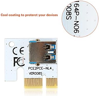 Conectores ver 008s USB 3.0 PCI -E Riser Card Express 1x a 16x Adaptador de extensor SATA Cabo de alimentação de