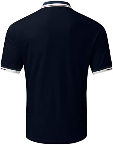 Xxbr camisas de pólo masculino, manga curta Button Patchwork Button Tops de golfe de verão