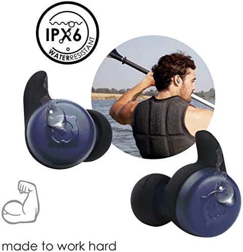 Boompods Boombuds x True Wireless - Bluetooth Earbuds IPX 6 Resistente à água/ergofit à prova de suor, caixa de carregamento