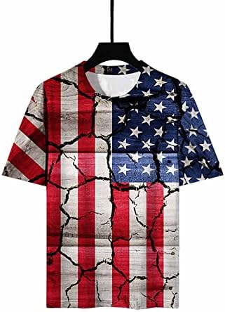 T-shirt de impressão gráfica patriótica para mulheres redondo de manga curta de mata curta 2023 camisas de verão da moda