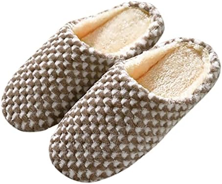 Flippers para mulheres e homens com espuma de memória macia, lã confortável forrada deslizamento macio nos chinelos para casais sem deslizamento, casais de chinelos