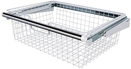 Rubbermaid Configurações Kit de armário de luxo, titânio, 4-8 pés. & Configurações Sliding Basket para organização de gavetas