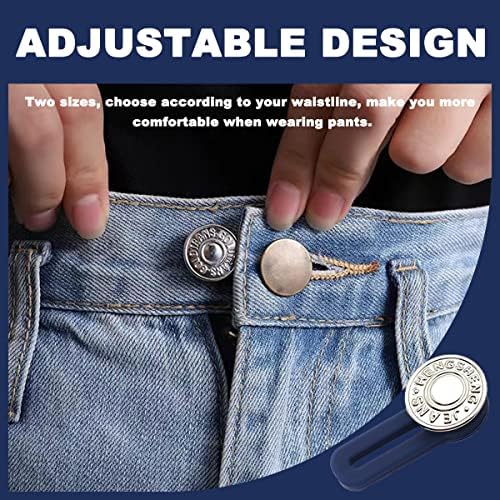 Botão de extensor de calças de 8 pacote Marshoho, botões de jeans retráteis para homens e mulheres, maca de cintura metal sem costura,