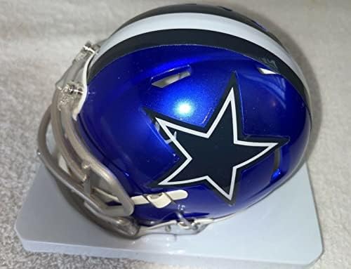 Tony Dorsett assinou o mini capacete da NFL Dallas Cowboys com Autheticação de Beckett