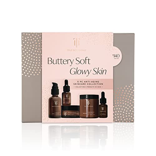 True Botanicals - Edição limitada Skin Buttery Skin Gloley Gift Greet Conjunto | Beleza limpa e sem crueldade, não tóxica e limpa