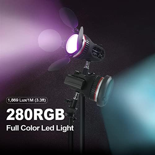 Luz de vídeo LED de LED de bem-estar RGB, iluminação fotográfica bi-cor de bi-cor de 50W com porta fotográfica com porta
