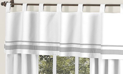 Sweet Jojo Designs White and Grey Hotel Modern Window Valance