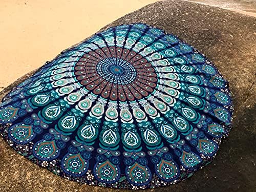 Raajsee roxa redonda praia de tapeçaria hippie/boho praia manta mandala redondie/algodão indiano Throw - toalha de mesa redonda/decoração