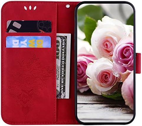 Caixa de saturação para Xiaomi Redmi 9C, Rose Flower PU Couro Flip