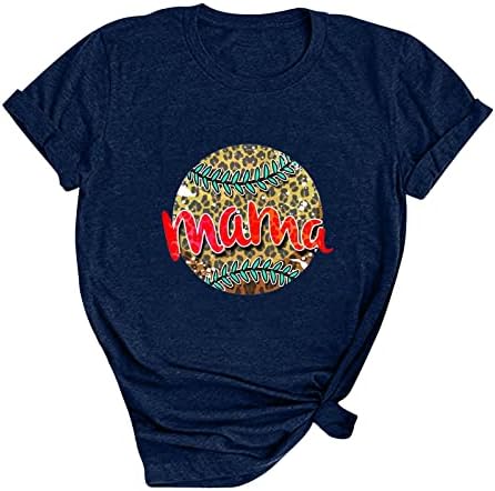 Mama camisas para mulheres do dia das mães Tees básicos de beisebol de beisebol de verão túnica fofa tops de beisebol amantes de