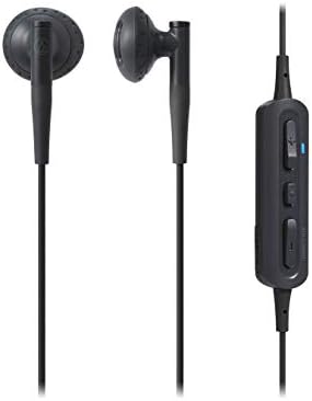 Audio-Technica ATH-C200BT Bluetooth Wireless In-Ear fones de ouvido com microfone e controle em linha, preto