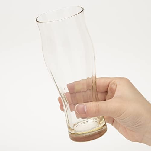 Toyo-Sasaki Glass B-46103GY-JAN-P Glass de cerveja, copo de saquê de cevada autêntica, âmbar, copo de cerveja, lava-louças segura,