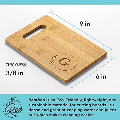 Placas de corte personalizadas - pequena placa de corte gravada com monograma - 9x6 Construtora de corte de bambu personalizada