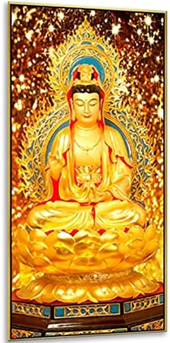 Kits de pintura de diamante 5D de Instarry DIY para adultos de tamanho grande Guanyin Bodhisattva Mosaico Bordado de Cristal Bordado