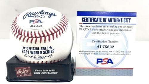 Ozzie Albies assinou a mão 2021 World Series Baseball Atlanta Braves PSA DNA 2 - Bolalls autografados