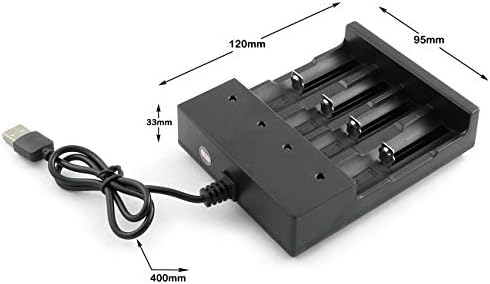 Zyamy USB Smart Battery Carregador 4-slot 5V para baterias recarregáveis ​​3,7V Li-Ion 10440, 14500, 16340, 16650,
