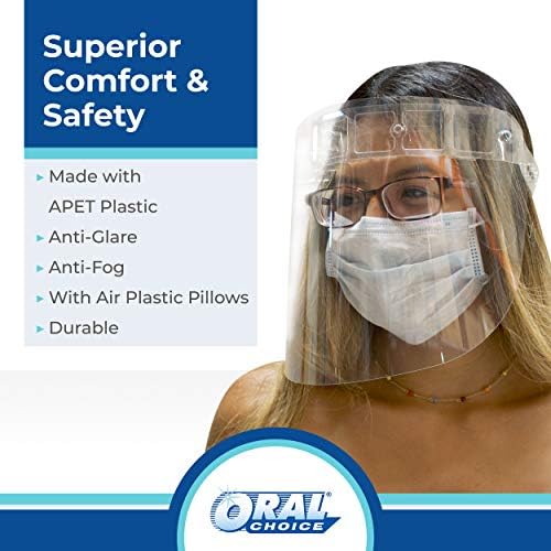 Escolha oral de plástico escudo - 2 pacote - escudo de rosto completo transparente para proteção total - fabricada no USA - PLÁSTICO