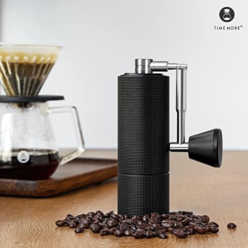 Timemore Chestnut C3 Pro Manual de café Manual, moedor de café em aço inoxidável Burr, moedor de café à mão com alça dobrável e configuração