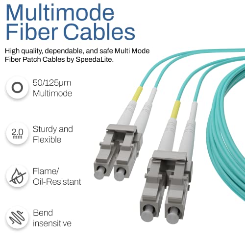 Speedalite UNC 12 pacote - 1M LC a LC Multimode Fiber Patch Cable OM3 50/125 Duplex 10Gig OFNR, MM, LCLC, LC LC, 2,0mm, insensível
