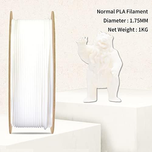 BBLife 1,75 mm 3D Filamento PLA Branco, 1 kg 2,2 libras PLA de impressão 3D, tolerância de alto diâmetro, amplamente ajustada para