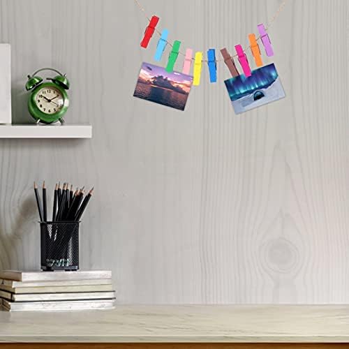 Besportble 150pcs papel de papel pino com corda colorida foto clipe de roupas pinos de roupas para fotos roupas pinos artesanato