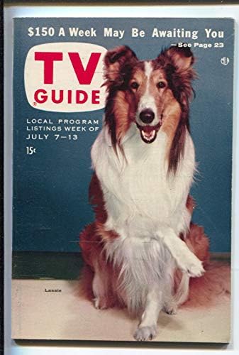 Guia de TV 7/7/1956-Lassie-Willard Mullin e Arnold Roth Art Cover-Illinois-No-News Stand Copy-Nm
