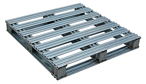 Vestil SPL-3636 Galvanizado Paletes de aço acabado, capacidade estática uniforme de piso 8000 lb, com capacidade dinâmica uniforme de garfo 4000 lb, capacidade de rack de paletes não suportados 2200 lb, 36 de comprimento, 36 de largura, prata, prata