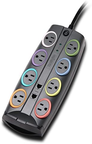 Kensington SmartSockets 8-Outlet, 8 pés e 2490 Joules Standard Surge Protector