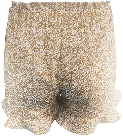 Bassin shorts casuais femininos elásticos de cintura alta bainha impressão floral