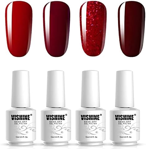 Kit de esmalte Vishine Gel 4pcs absorverem o conjunto de pregos de unhas de unhas de manicure de manicure de manicure de starter starter 15ml