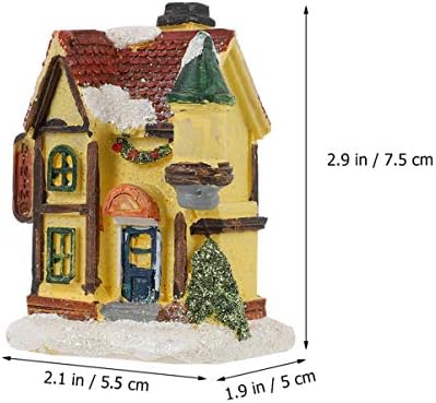 Presentes em miniatura de StoBok 1pc Casa de gengibre de Natal iluminada, resina LED LED LIGHTED VILLAGE CASAS CENA DE CHORMA CENA CASA COM BATERIA PARA O NATAL DOZE Indoor Decor | Decoração de LED de estilo E