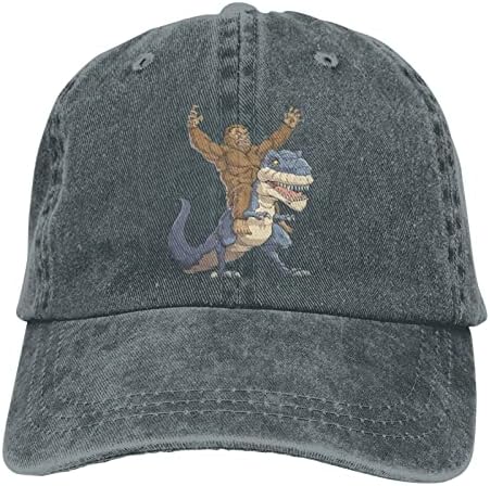 Bigfoot Sasquatch Riding Dinosaur Baseball Caps Funnyx Unisex Soft Casquette Cap moda jeans vintage preto ajustável