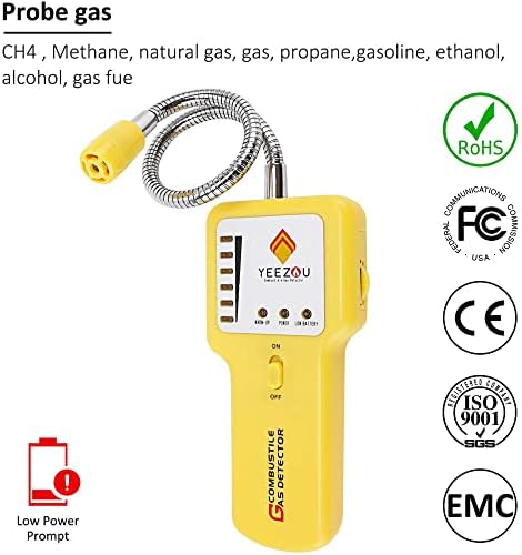 Detector de vazamento de gás de Techamor Y201, detector portátil de vazamento de gás natural de propano de metano