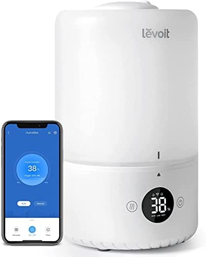 Levoit umidificadores de névoa legal inteligente para quarto, difusor de óleo essencial de enchimento com sensor, 3L, purificadores de ar e ar para casa de quarto, filtro HEPA Limpador com esponja de fragrância, branco