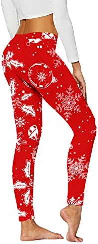 WXHN ATHLETIC Slim Christmas Leggings para mulheres Cantura alta da cintura High Style Xmas Palmas de ioga de levantamento