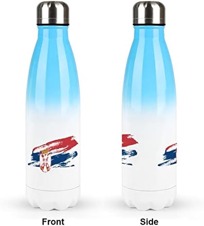 Bandeira sérvia vintage 17oz Sport Water Bottle Bottle Stainless Acele A vácuo em forma de cola isolada balão esportivo reutilizável