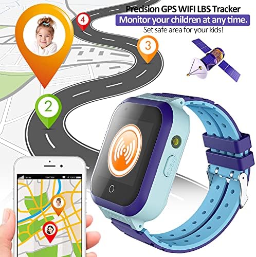 Kids Smart Watch 4G Kidsphone Smartwatches com rastreador de GPS SOS Chamado de câmera Alarm WiFi Touch Screen Video