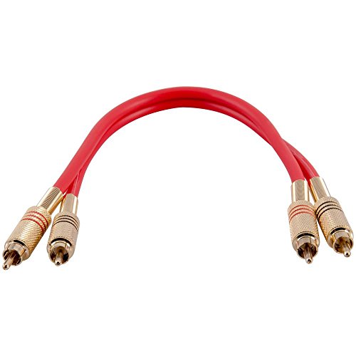 Alto -falantes de áudio sísmico premium 1 pé de dupla rca masculino para dupla RCA Male Audio Patch, cabo de cor vermelha, 2RCA a 2RCA