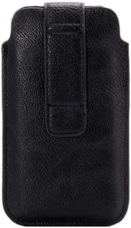 Capa de telefone vestível, coldre de celular de clipe de bolso PU compatível com iPhone 12 mini, 11 Pro, Xs, X, 8g, 7,6,6s, SE 2020, Pacote de Colo