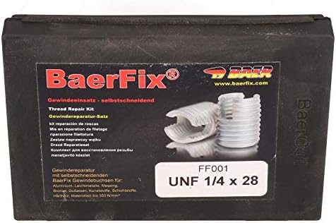 Baerfix Imperial UNF 1/4 x 28 Self Tapping Danificado Kit de Reparação de roscas
