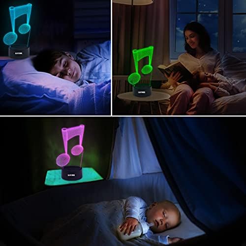 Visual 3D Night Light Note Formulário 2D Lâmpada de mesa para música de guitarra de guitarra Toys Instrumentos musicais Presente